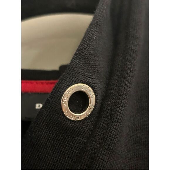 DIESEL HOODED S-ALBY SWEATSHIRT XS Graphic Logo Black - Picture 6 of 11